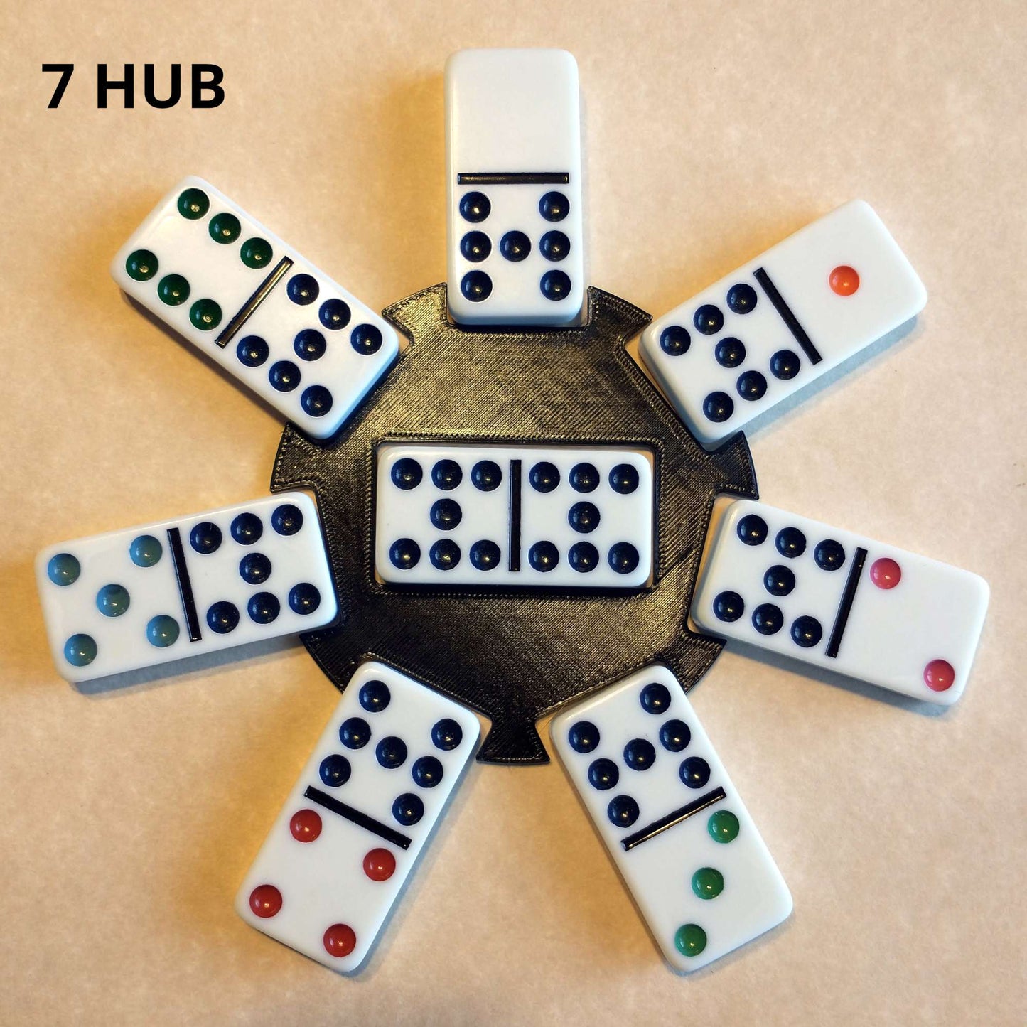 Hub for playing Mexican Train Dominos