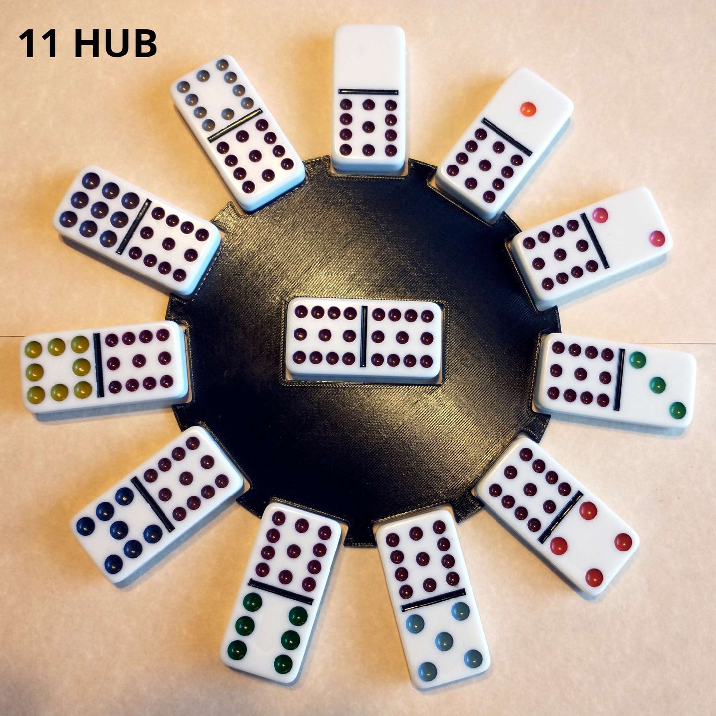 Hub for playing Mexican Train Dominos