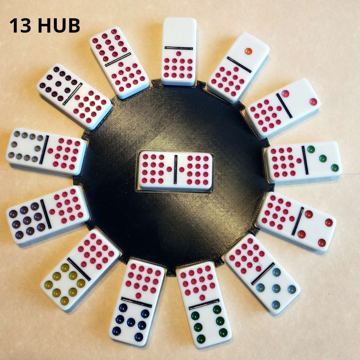 Hub for playing Mexican Train Dominos