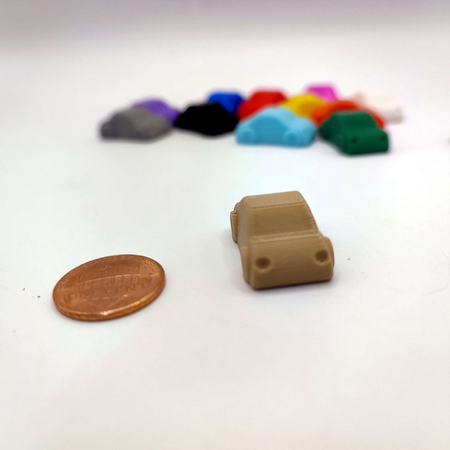 Small Game Tokens Shaped as Cars set of 13 various colors