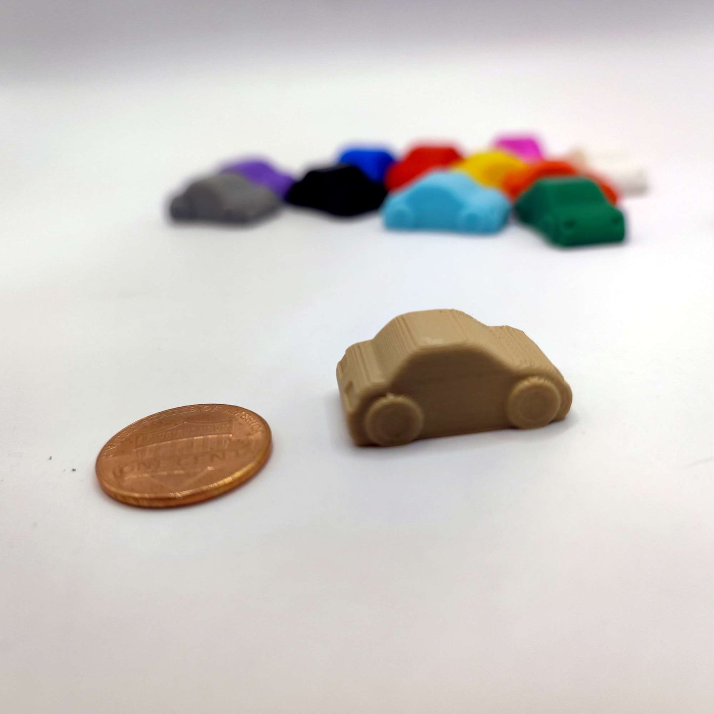 Small Game Tokens Shaped as Cars 13 various colors
