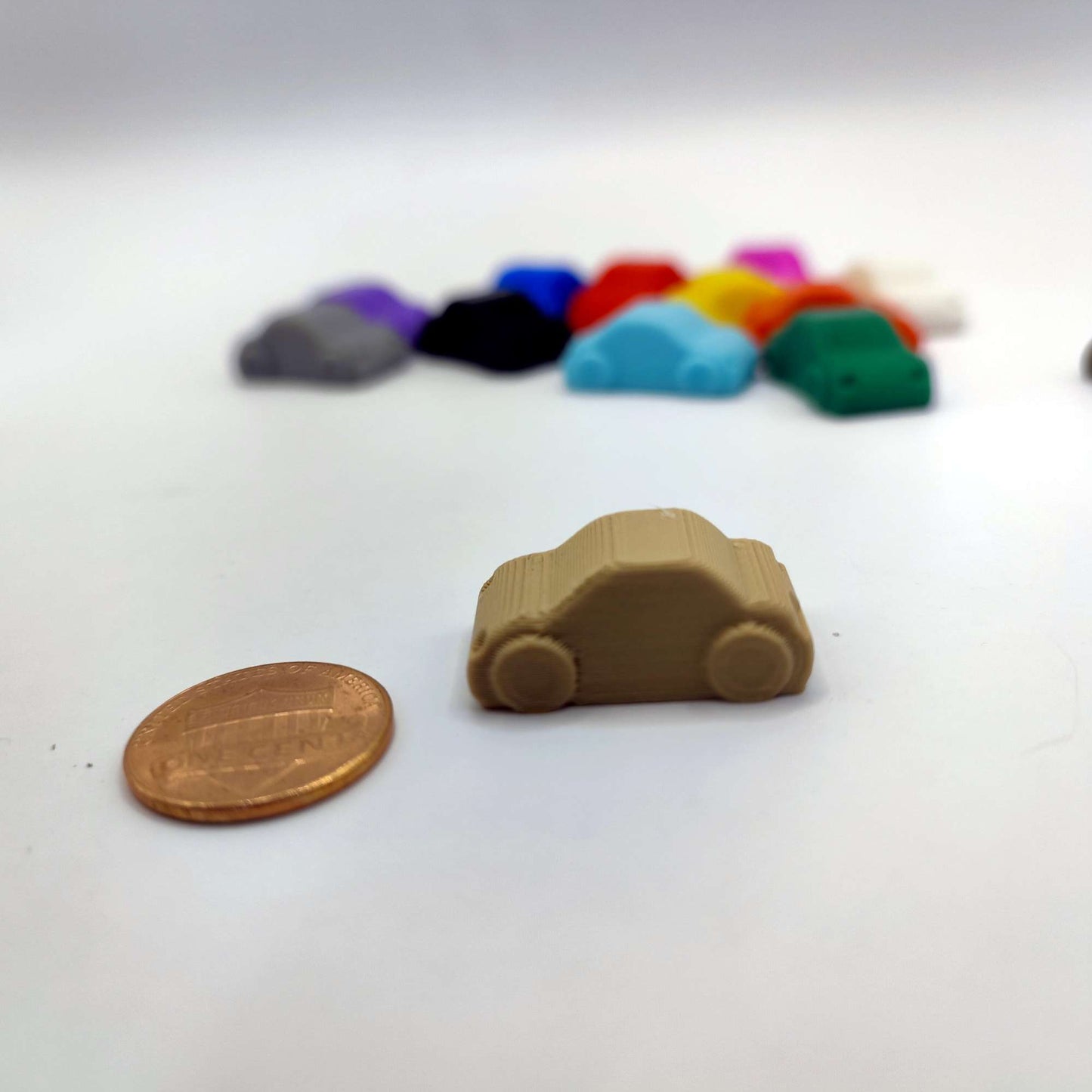 Small Game Tokens Shaped as Cars set of 13 various colors