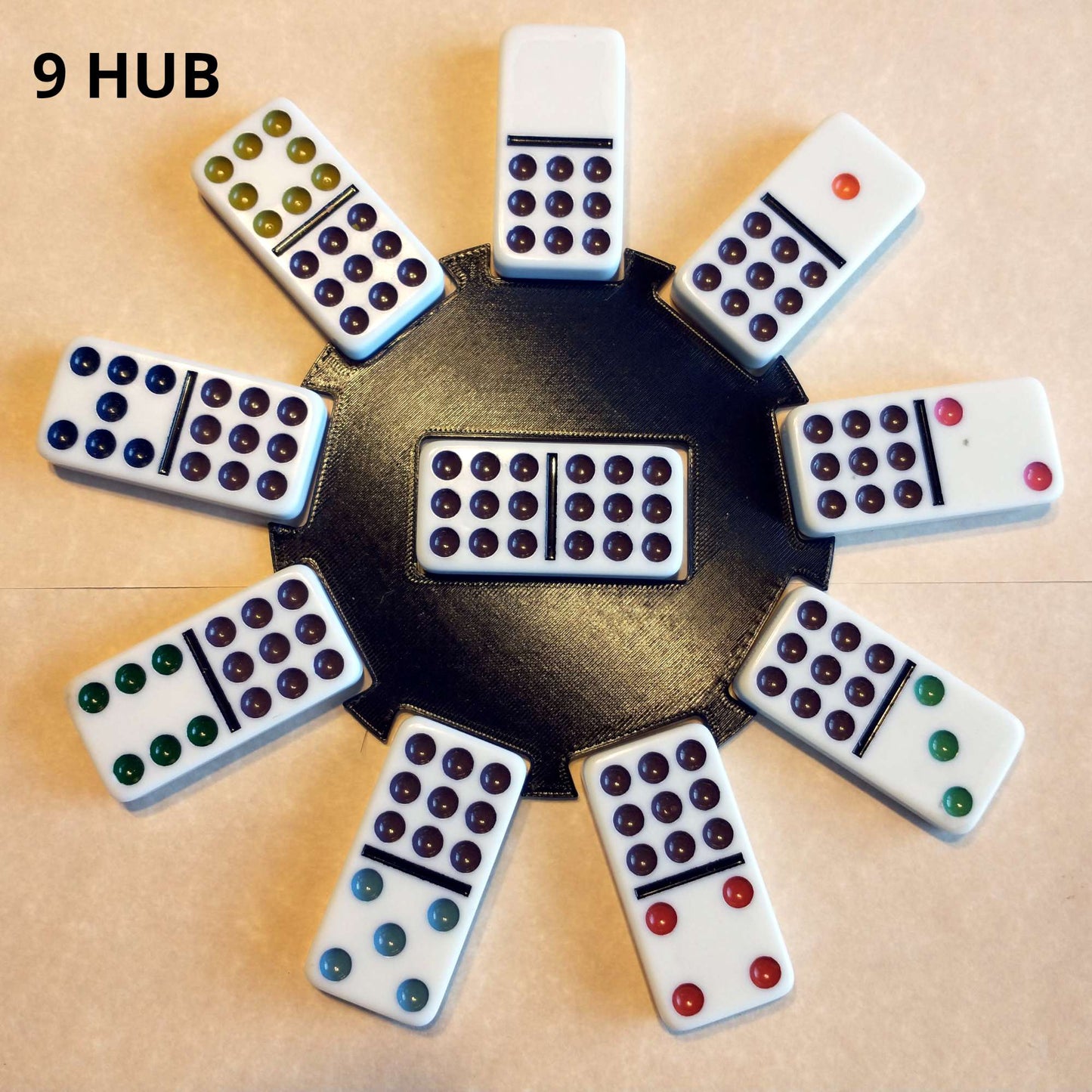 Hub for playing Mexican Train Dominos