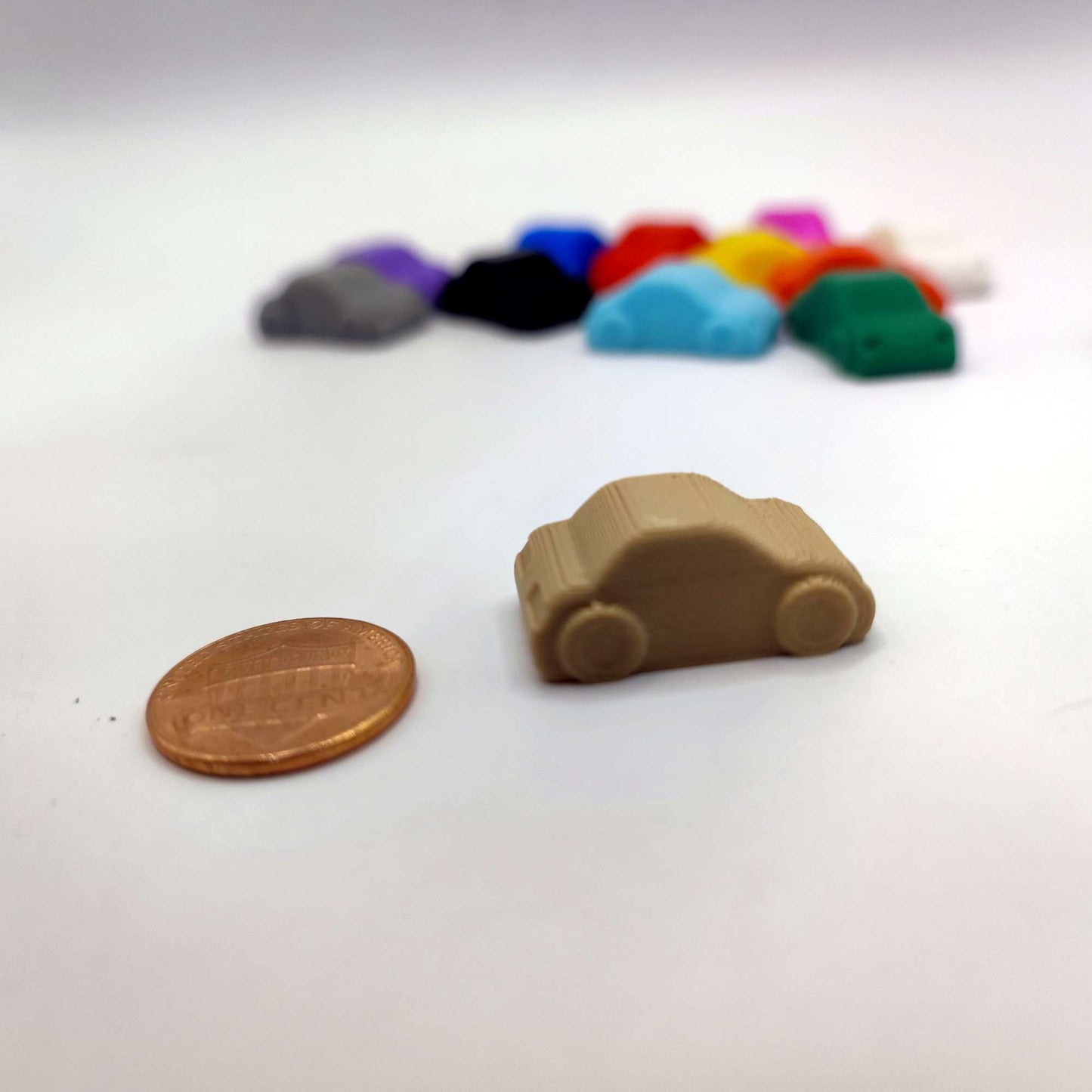 Small Game Tokens Shaped as Cars set of 13 various colors