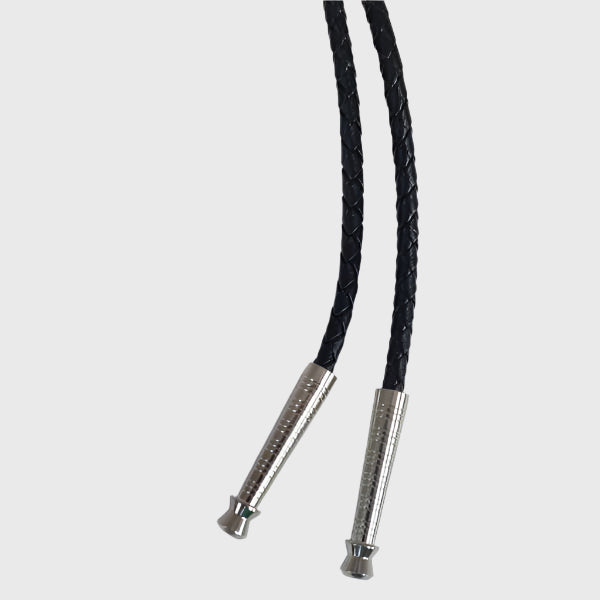 Leather Bolo Necktie - Silver Ends