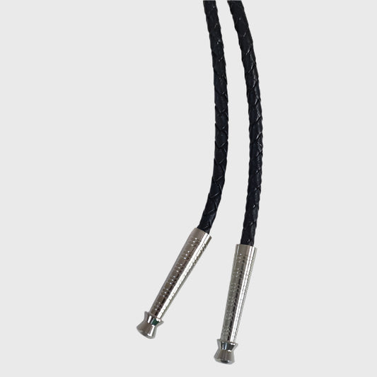 Leather Bolo Necktie - Silver Ends