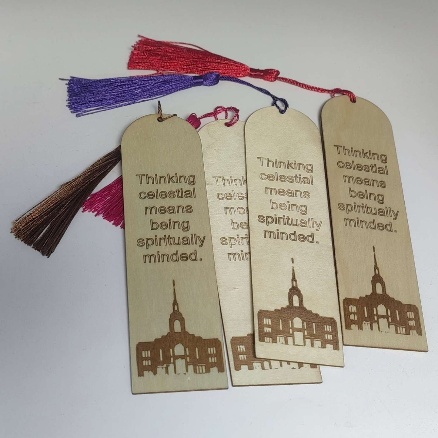 Wood Bookmark Think Celestial Quotes