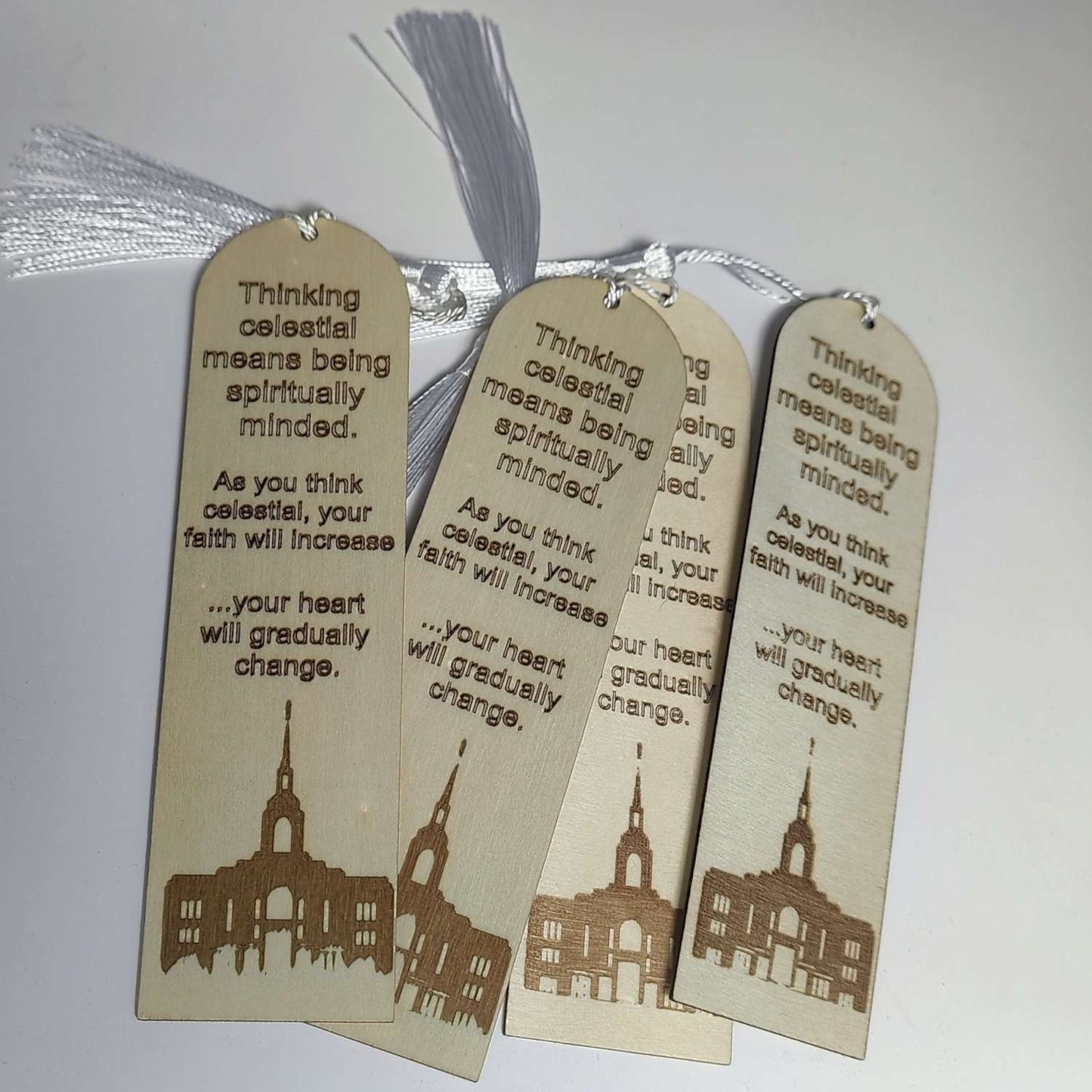 Wood Bookmark Think Celestial Quotes