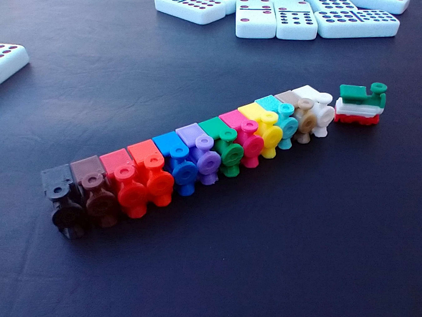 13 Colored Trains for Mexican Train Dominos