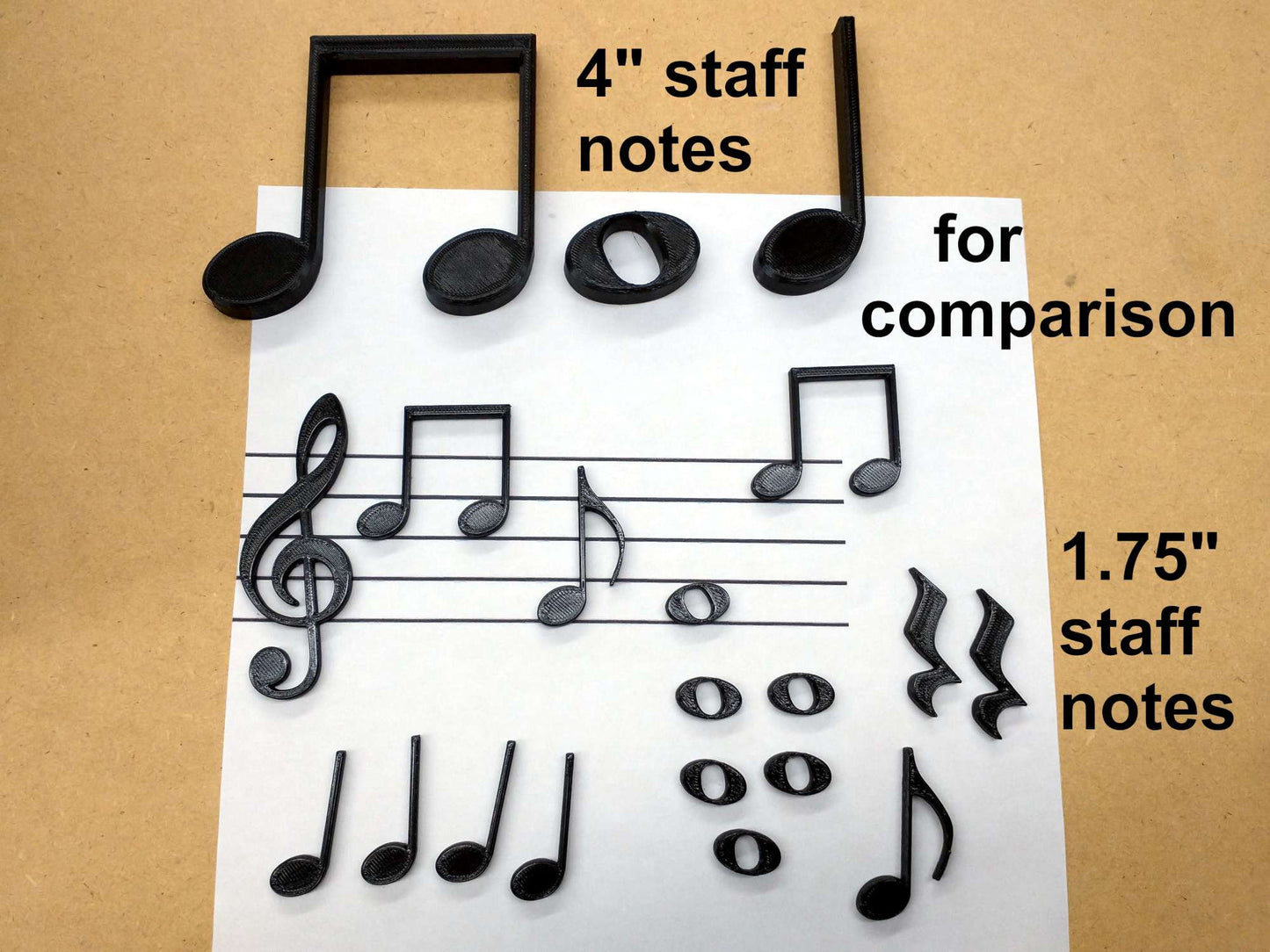 Magnetic Music Notes 1.75" Staff Size - Made in USA