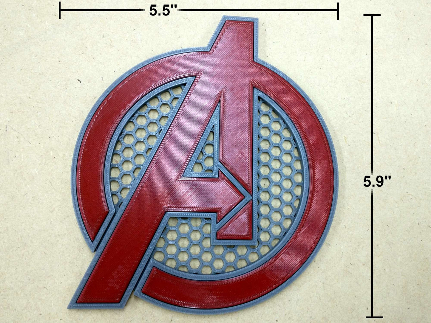 Avenger Emblem with hex mesh background